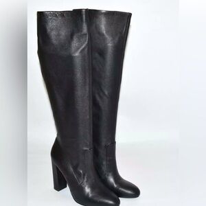 Steve Madden black real Leather upper Black high boots. Size 6 NWOT’S